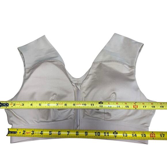 Tommie Copper Women's Shoulder Support Compression Bra Front Zipper 2XL Nude - Picture 8 of 9